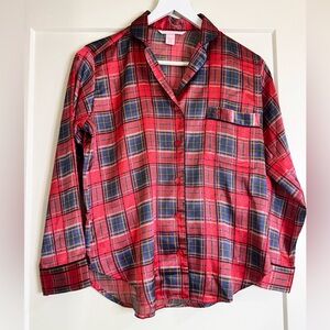 Victoria's Secret‎ satin plaid long sleeve pajama set